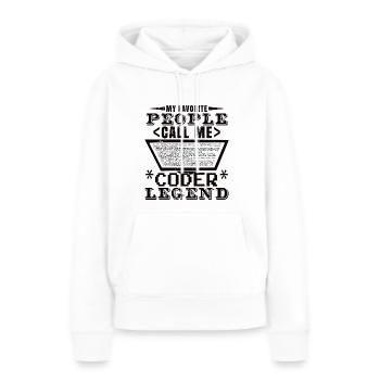 Coder Legend - Women’s Premium Organic Hoodie - white - Front - Julia (174cm)