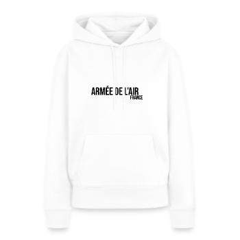 Armée de l'air France Europe - Sweat à capuche Premium bio Femme - blanc - Devant - Julia (174cm)
