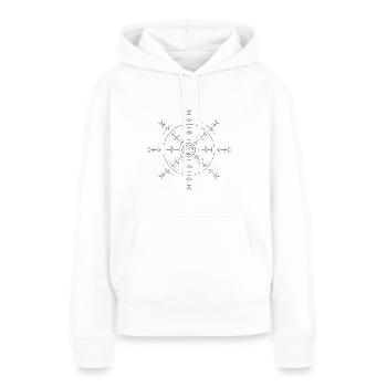 bouddhisme - Sweat à capuche Premium bio Femme - blanc - Devant - Julia (174cm)