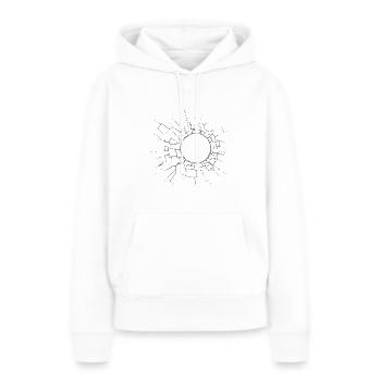 Scheibe mit Loch - Frauen Premium Bio Hoodie - Weiß - Vorne - Julia (174cm)