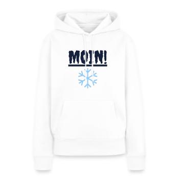 Moin bei der Kälte. - Frauen Premium Bio Hoodie - Weiß - Vorne - Julia (174cm)