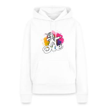 OLE - Beau nom de garçon avec licorne cool - Sweat à capuche Premium bio Femme - blanc - Devant - Julia (174cm)