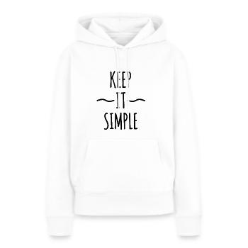 Keep it Simple : Citation minimaliste, Motivation, Wel - Sweat à capuche Premium bio Femme - blanc - Devant - Julia (174cm)