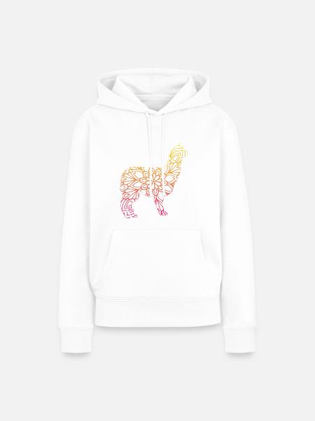 Alpaka Mandala - Frauen Premium Bio Hoodie - Weiß