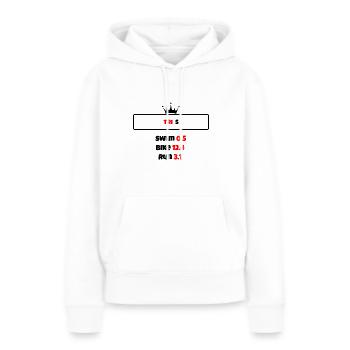 T shirt triathlon Distance S Noir - Sweat à capuche Premium bio Femme - blanc - Devant - Julia (174cm)