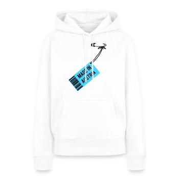 Fait dans le T-shirt Autriche - Sweat à capuche Premium bio Femme - blanc - Devant - Julia (174cm)