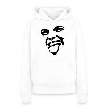 Gesichts - Frauen Premium Bio Hoodie - Weiß - Vorne - Julia (174cm)