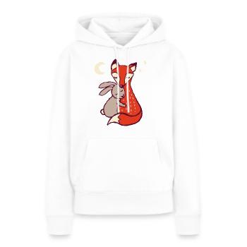 Gute Nacht Fuchs und Hase - Frauen Premium Bio Hoodie - Weiß - Vorne - Julia (174cm)