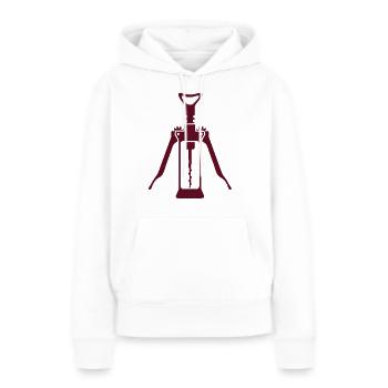 tire-bouchon_2_c1 - Sweat à capuche Premium bio Femme - blanc - Devant - Julia (174cm)