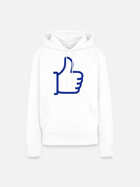 Gefällt mir - Daumen hoch - Frauen Premium Bio Hoodie - Weiß