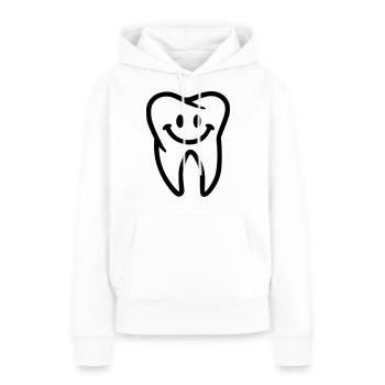 Dent - Sweat à capuche Premium bio Femme - blanc - Devant - Julia (174cm)