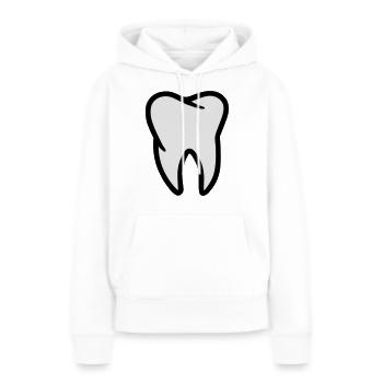 Dent - Sweat à capuche Premium bio Femme - blanc - Devant - Julia (174cm)