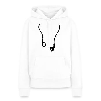 Casque - Sweat à capuche Premium bio Femme - blanc - Devant - Julia (174cm)