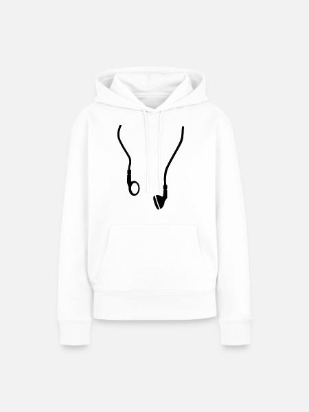 Kopfhörer - Frauen Premium Bio Hoodie - Weiß