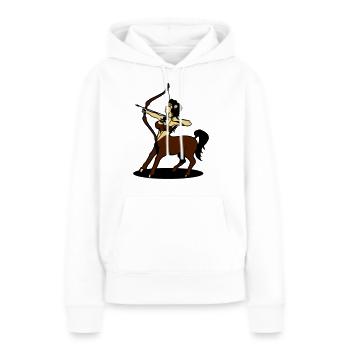 Fille de Centaure Sagittaire horoscope Amazon - Sweat à capuche Premium bio Femme - blanc - Devant - Julia (174cm)
