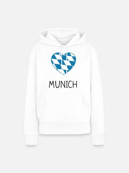 Munich Heart - Frauen Premium Bio Hoodie - Weiß