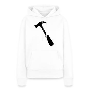 Marteau - Sweat à capuche Premium bio Femme - blanc - Devant - Julia (174cm)