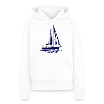 voilier voilier voilier voilier voilier voilier - Sweat à capuche Premium bio Femme - blanc - Devant - Julia (174cm)