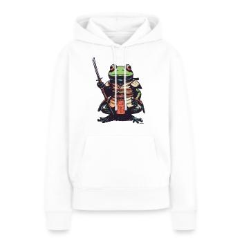 Frosch Mit Katana - Frauen Premium Bio Hoodie - Weiß - Vorne - Julia (174cm)