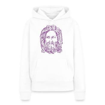 Zeus, père des dieux - Sweat à capuche Premium bio Femme - blanc - Devant - Julia (174cm)