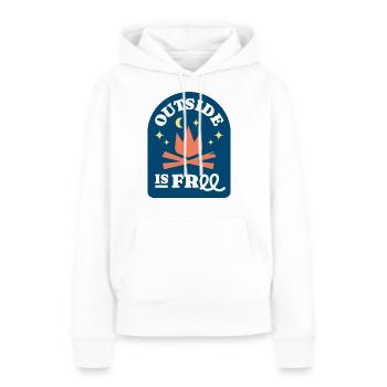 Outside is Free - Sweat à capuche Premium bio Femme - blanc - Devant - Julia (174cm)