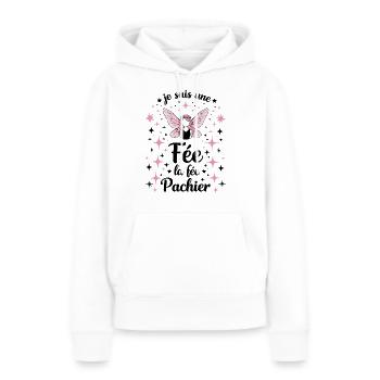 Je Suis Une Fée La Fée Pachier - Sweat à capuche Premium bio Femme - blanc - Devant - Julia (174cm)