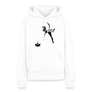 un souhait gratuitement - Sweat à capuche Premium bio Femme - blanc - Devant - Julia (174cm)