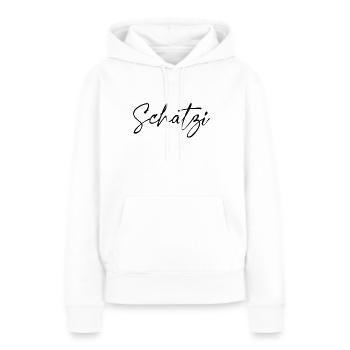Schatzi - Sweat à capuche Premium bio Femme - blanc - Devant - Julia (174cm)