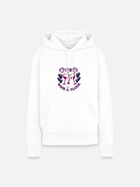 Wine 9 a clock - Frauen Premium Bio Hoodie - Weiß