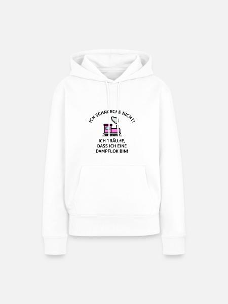 Ich schnarche nicht - Dampflok - Frauen Premium Bio Hoodie - Weiß