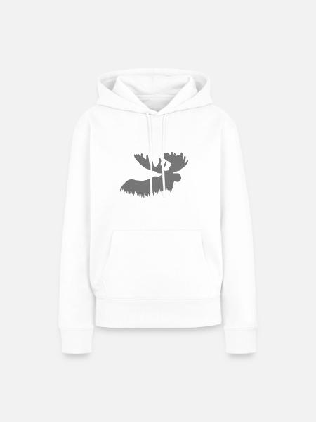 Elch - Frauen Premium Bio Hoodie - Weiß