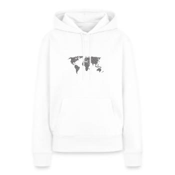 Carte mondiale - Sweat à capuche Premium bio Femme - blanc - Devant - Julia (174cm)