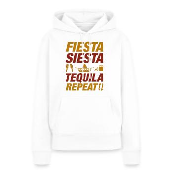Fiesta Siesta Tequila Wiederholung - Frauen Premium Bio Hoodie - Weiß - Vorne - Julia (174cm)
