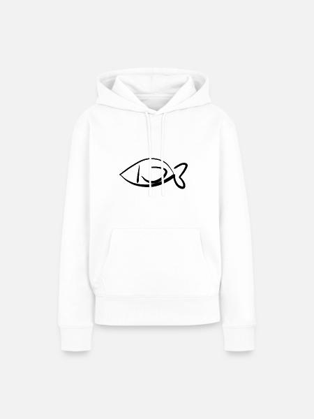 fisch fischen - Frauen Premium Bio Hoodie - Weiß
