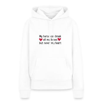 cheval - Sweat à capuche Premium bio Femme - blanc - Devant - Julia (174cm)