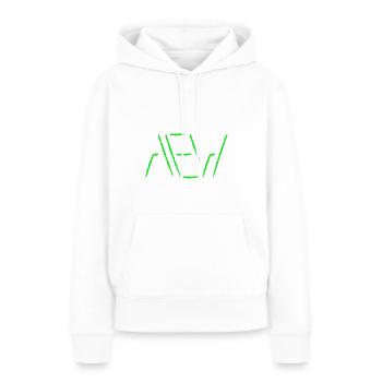 AEW Space Lines - Frauen Premium Bio Hoodie - Weiß - Vorne - Julia (174cm)