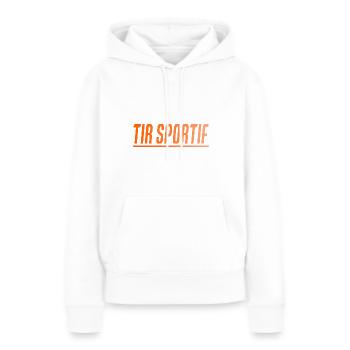 TIR SPORTIF CADEAU SPORT - Sweat à capuche Premium bio Femme - blanc - Devant - Julia (174cm)