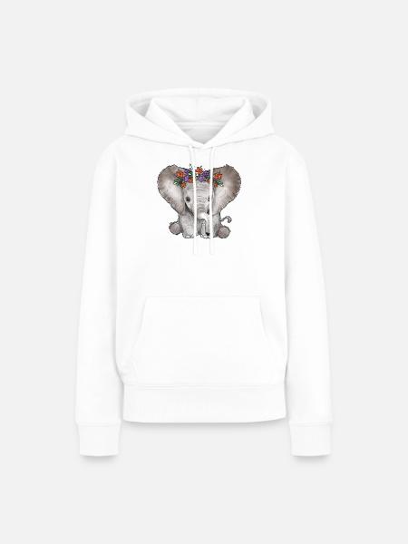 Baby Elephant - Frauen Premium Bio Hoodie - Weiß