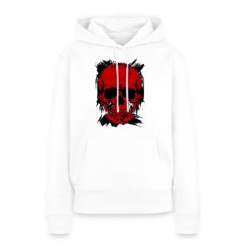 Totenschädel - Frauen Premium Bio Hoodie - Weiß - Vorne - Julia (174cm)