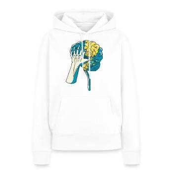 Das Gehirn - Frauen Premium Bio Hoodie - Weiß - Vorne - Julia (174cm)