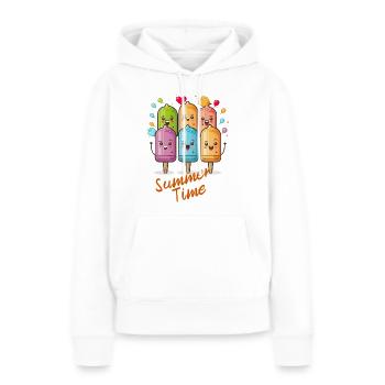 Summer ice cream party on style laughing happily - Women’s Premium Organic Hoodie - white - Front - Julia (174cm)
