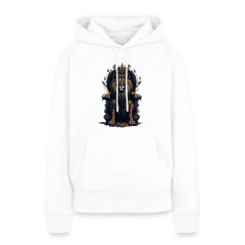 Le Roi Lion sur son trône - Sweat à capuche Premium bio Femme - blanc - Devant - Julia (174cm)