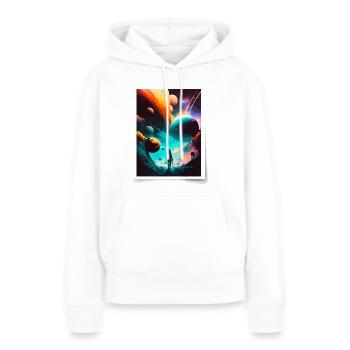 Voyage cosmique - Sweat à capuche Premium bio Femme - blanc - Devant - Julia (174cm)