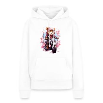 Biker-Frühling - Frauen Premium Bio Hoodie - Weiß - Vorne - Julia (174cm)