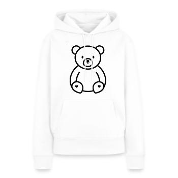 Ours en peluche - Sweat à capuche Premium bio Femme - blanc - Devant - Julia (174cm)