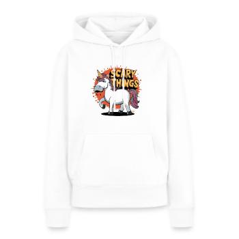 Einhorn - Skull, Skelett, Comicstyle - Frauen Premium Bio Hoodie - Weiß - Vorne - Julia (174cm)