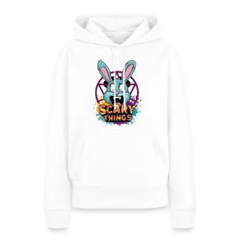 Bunny - Comicstyle, Pentagramm, Hase - Frauen Premium Bio Hoodie - Weiß - Vorne - Julia (174cm)