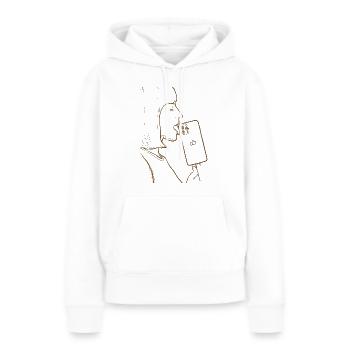 Ice screen - Amour des réseaux sociaux - Sweat à capuche Premium bio Femme - blanc - Devant - Julia (174cm)