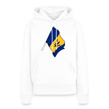 Hinweis Barbados - Frauen Premium Bio Hoodie - Weiß - Vorne - Julia (174cm)
