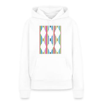 motif losange - Sweat à capuche Premium bio Femme - blanc - Devant - Julia (174cm)